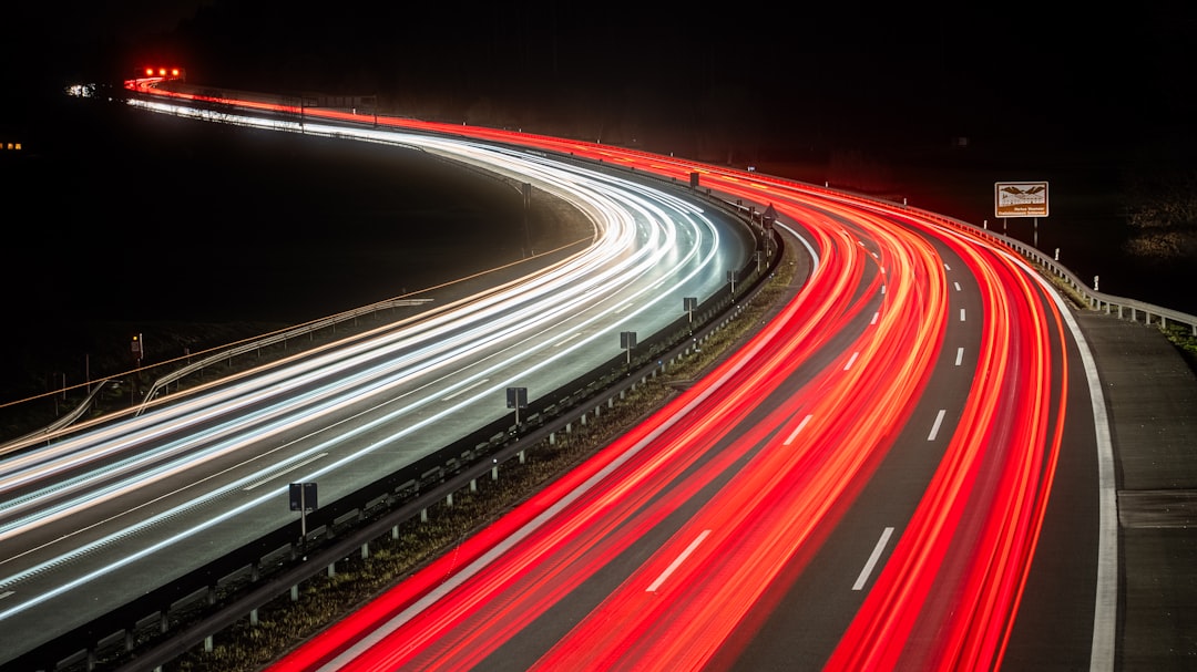 German highway with toll station